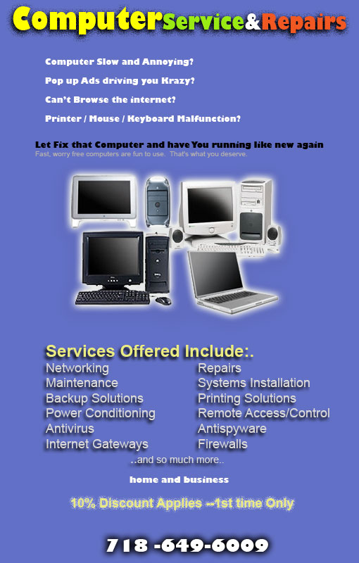 Computer Repairs, Canarsie, Brooklyn, NY